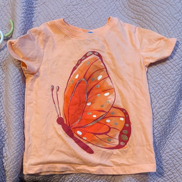 Cat & Jack Other - Cat & Jack Peach T-Shirt with Butterfly Design